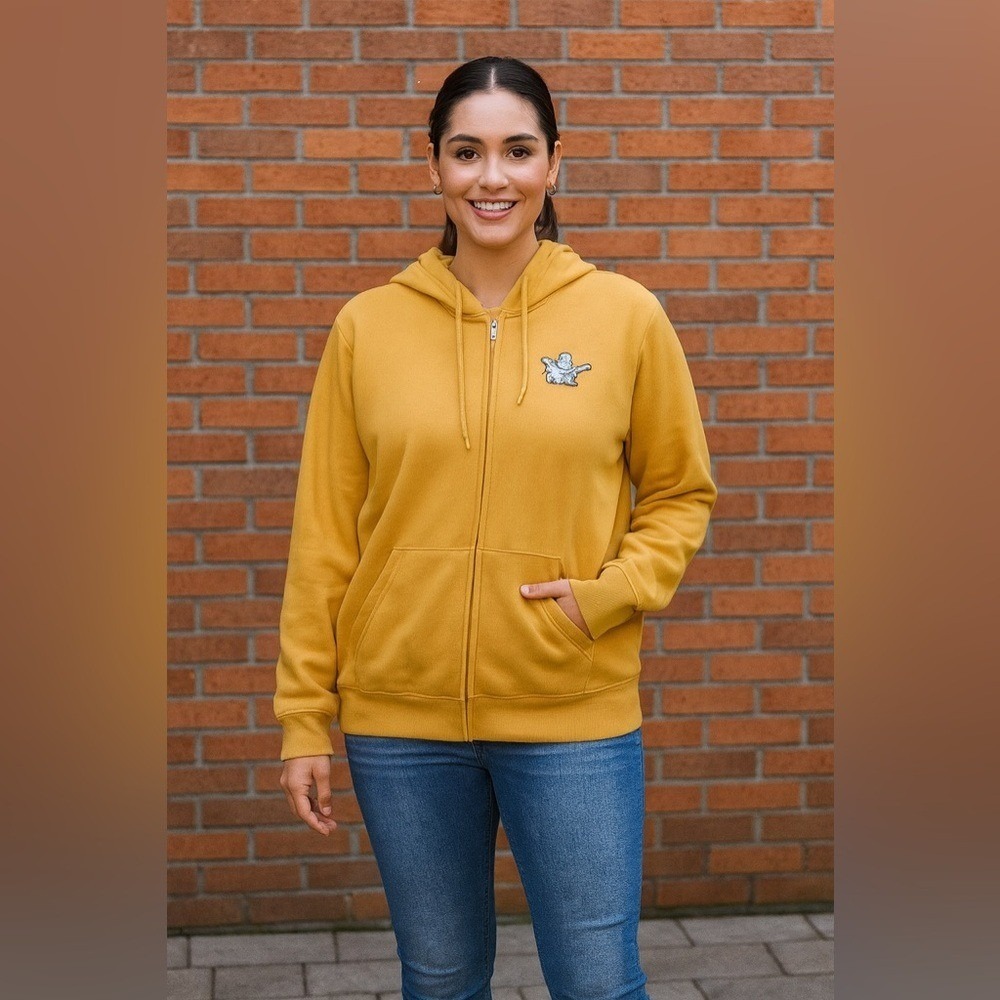 True Religion Radiant Buddha Zip Hoodie Yellow‎ Graphic Sweatshirt Large